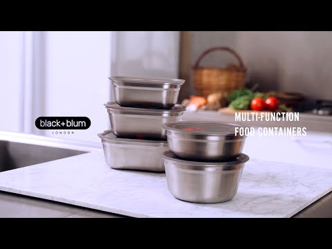 Black+Blum Pack of 3 Microwavable Steel Meal Prep Box Set, Medium