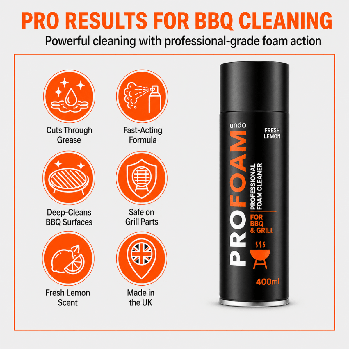 Best Ideas UK Profoam BBQ Grill Cleaner Fresh Lemon
