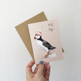 Party Puffin Birthday Card | Katie Hipwell Design