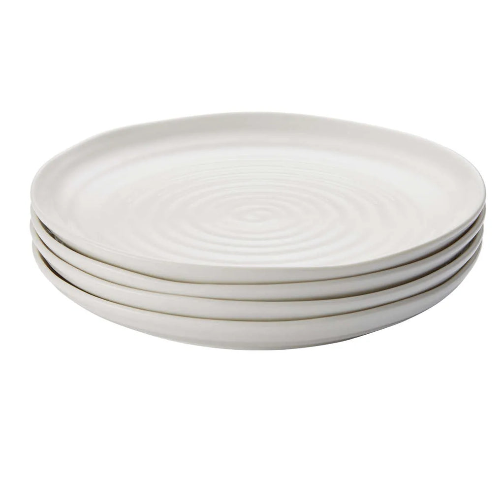 Portmeirion Sophie Conran Porcelain Coupe Buffet Plates, Set of 4 ,White