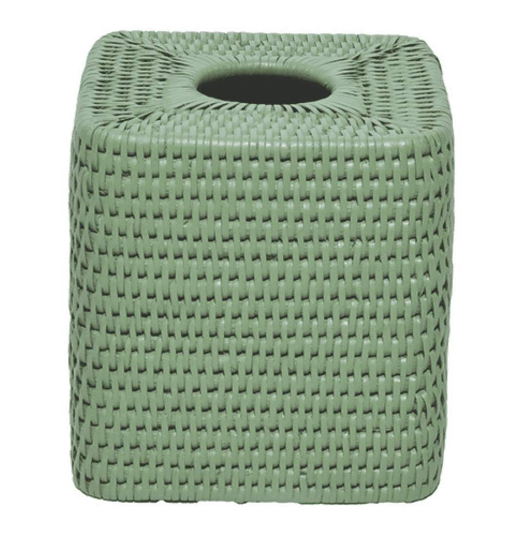 Casa by Josephine Jenno Rattan Tissue Box Cover Green