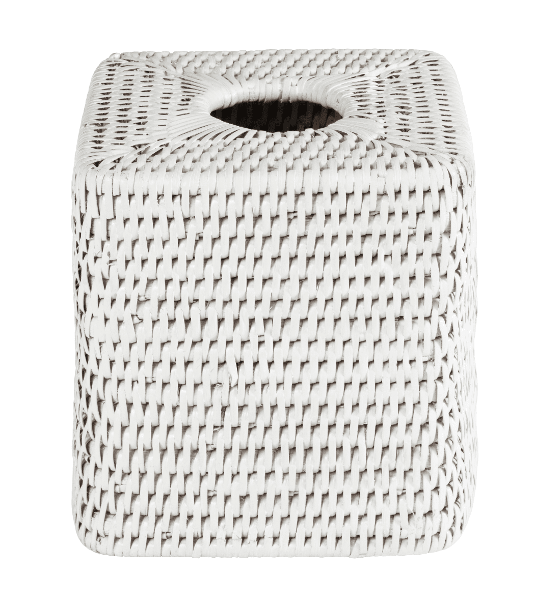 Casa by Josephine Jenno Rattan Tissue Box Cover - White