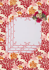Casa by Josephine Jenno Red Garden Motif Placemats - Set of 4