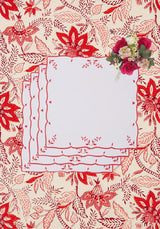 Casa by Josephine Jenno Red Garden Motif Placemats - Set of 4