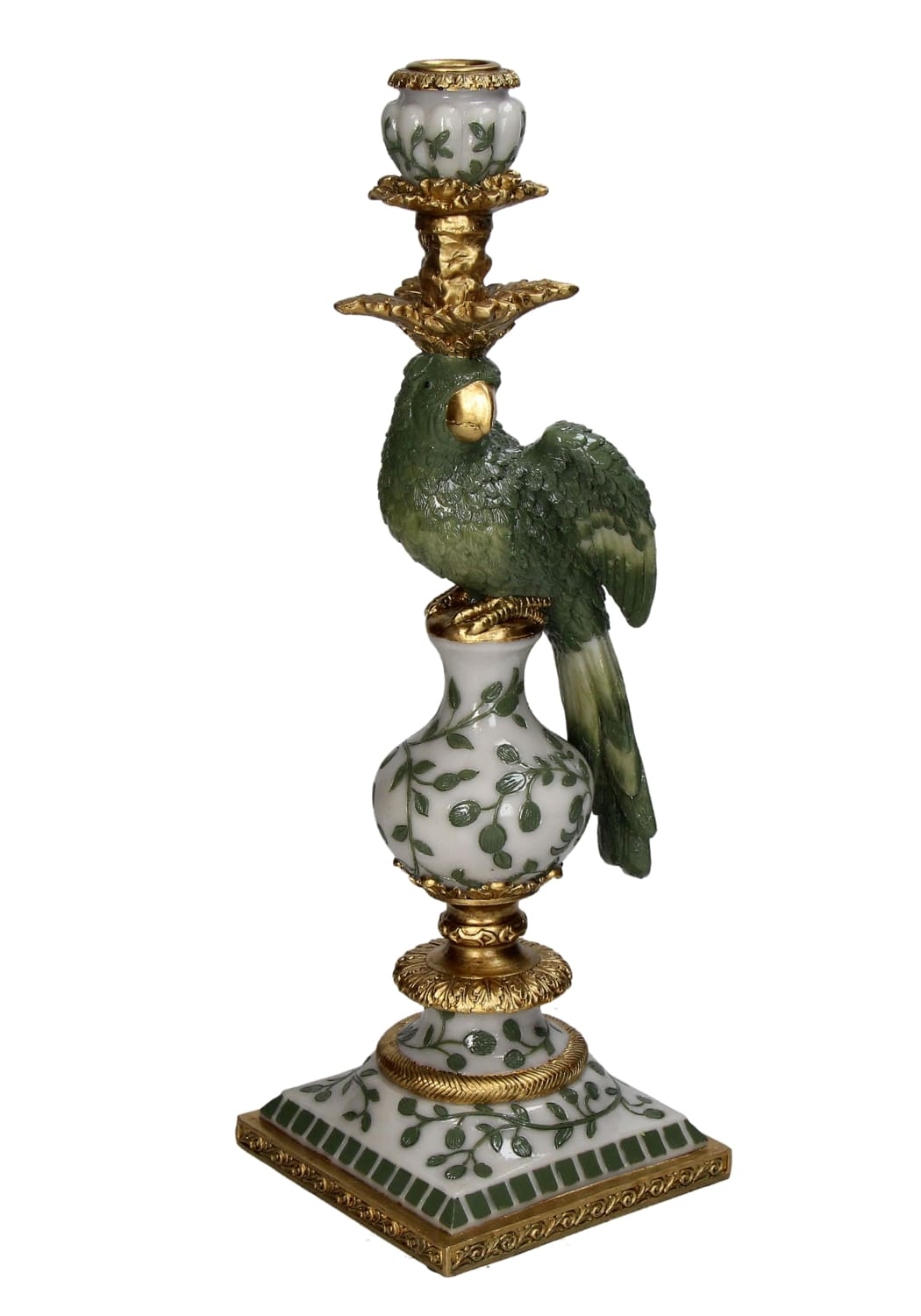Casa by Josephine Jenno Regal Green Parrot Large Candlestick - 39cm