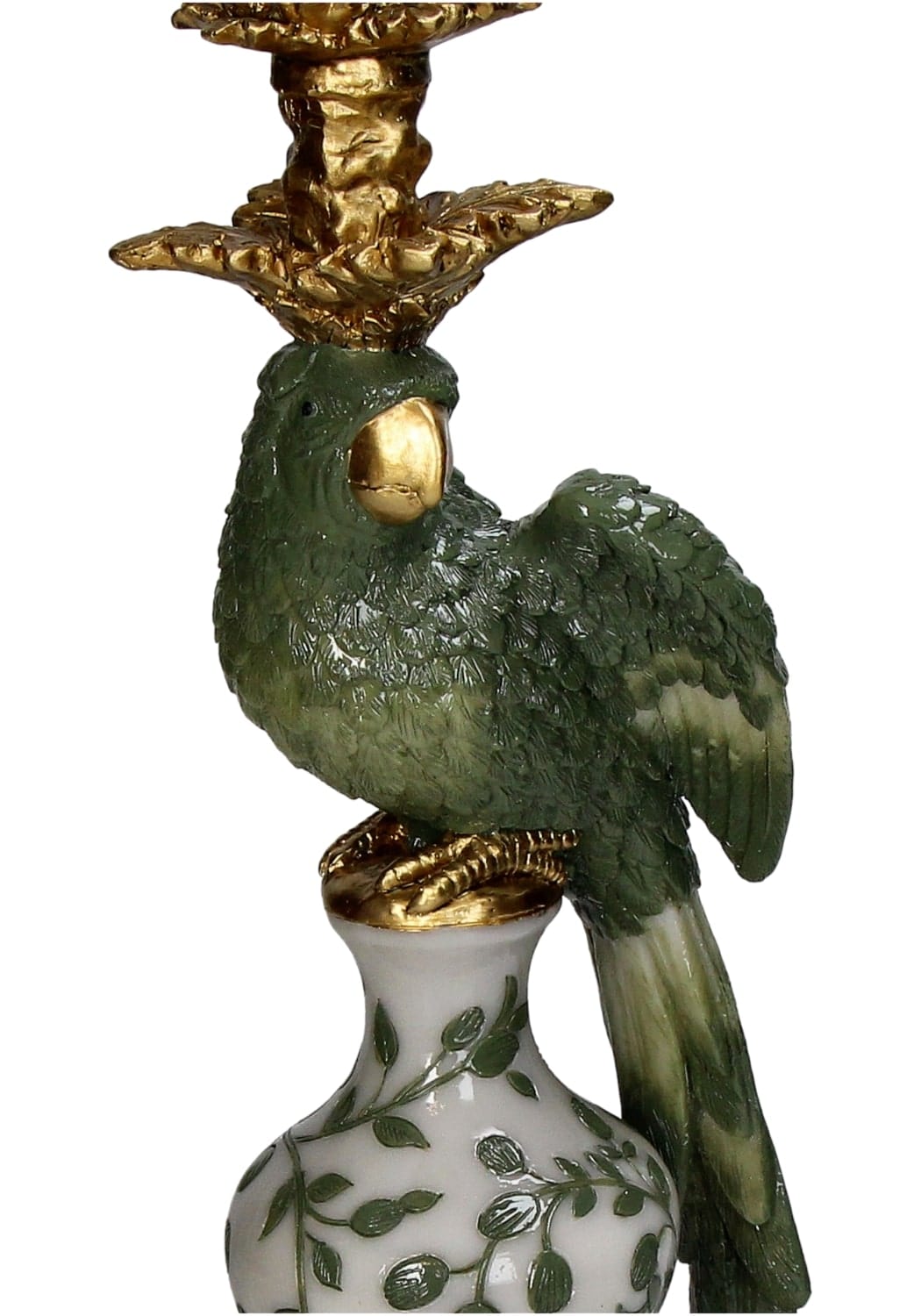 Casa by Josephine Jenno Regal Green Parrot Large Candlestick - 39cm