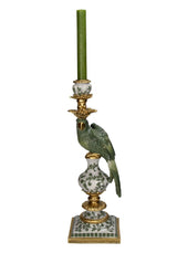 Casa by Josephine Jenno Regal Green Parrot Large Candlestick - 39cm