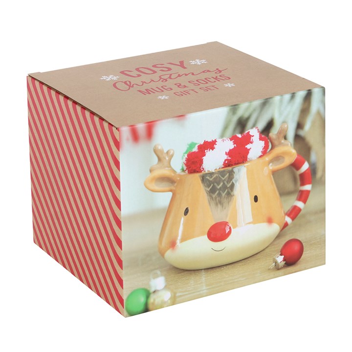Blush & Bale Christmas Sock and Mug Gift Set - H10.5cm x W15.5cm x D12cm