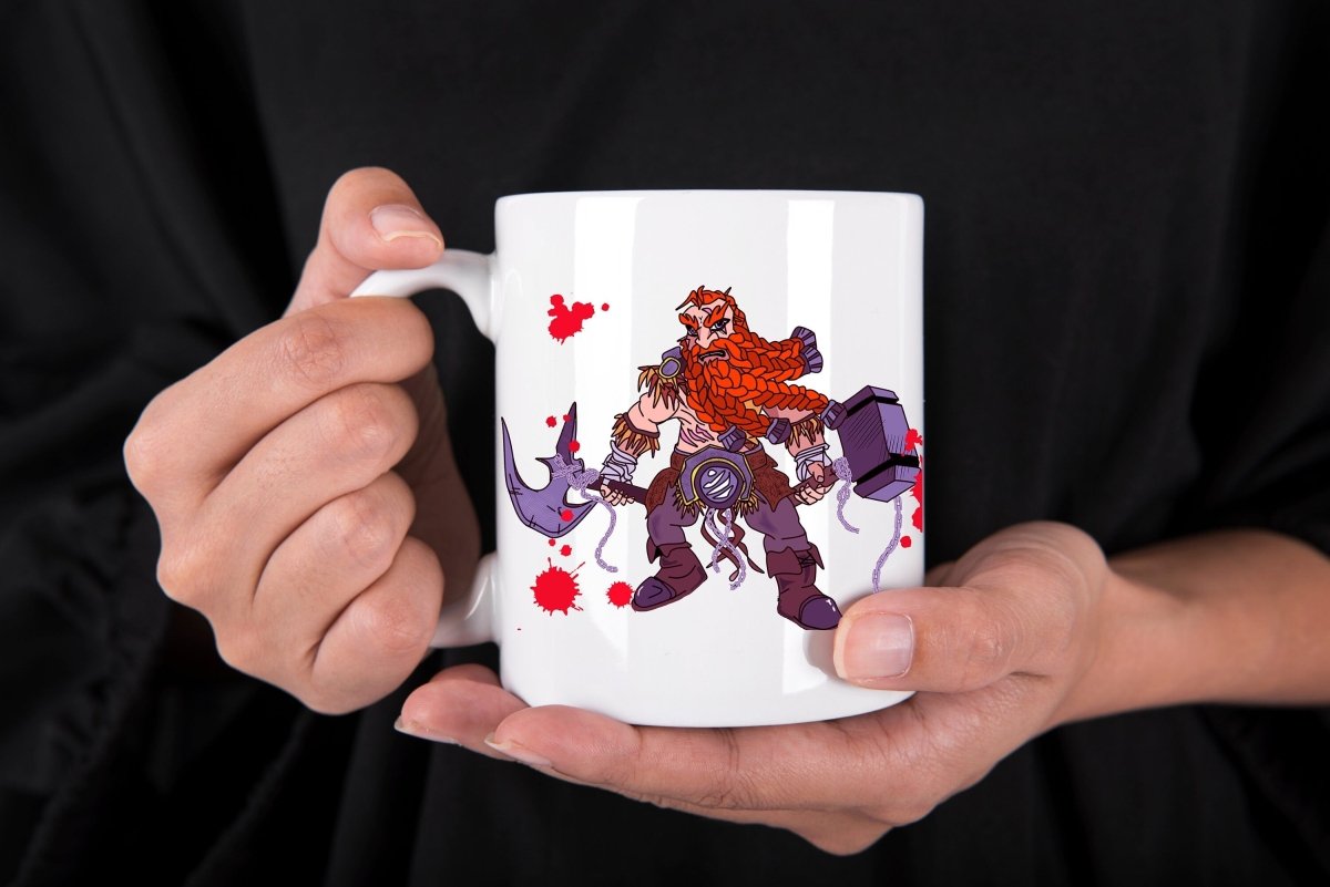 I Want To Rage Dwarf Barbarian DND Mug by Resplendent Aurora