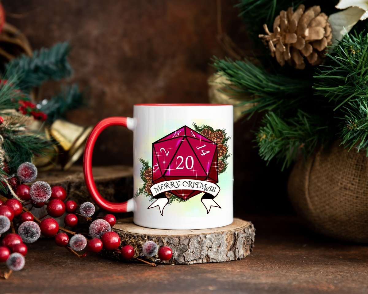Merry Critmas Christmas DND Mug by Resplendent Aurora