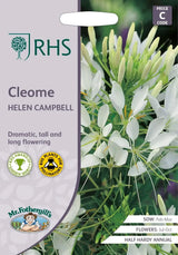 AllotMate Essentials RHS Cleome Helen Campbell Seeds 250