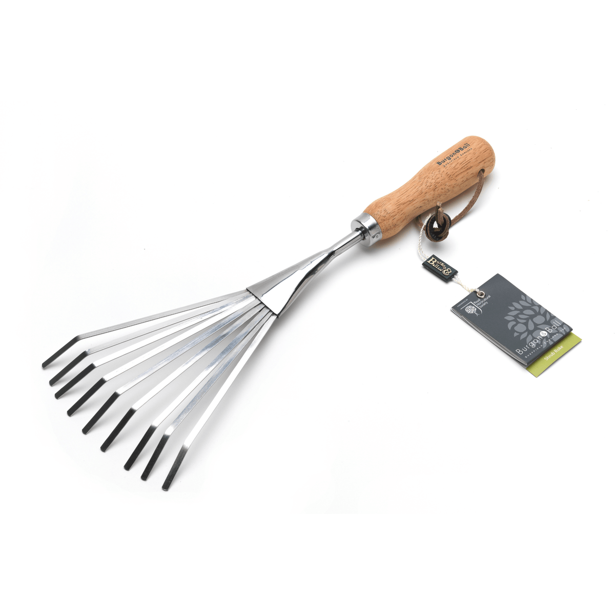 AllotMate Essentials RHS Endorsed Stainless Steel Shrub Rake by Burgon & Ball