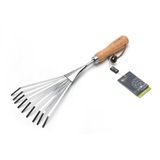 AllotMate Essentials RHS Endorsed Stainless Steel Shrub Rake by Burgon & Ball