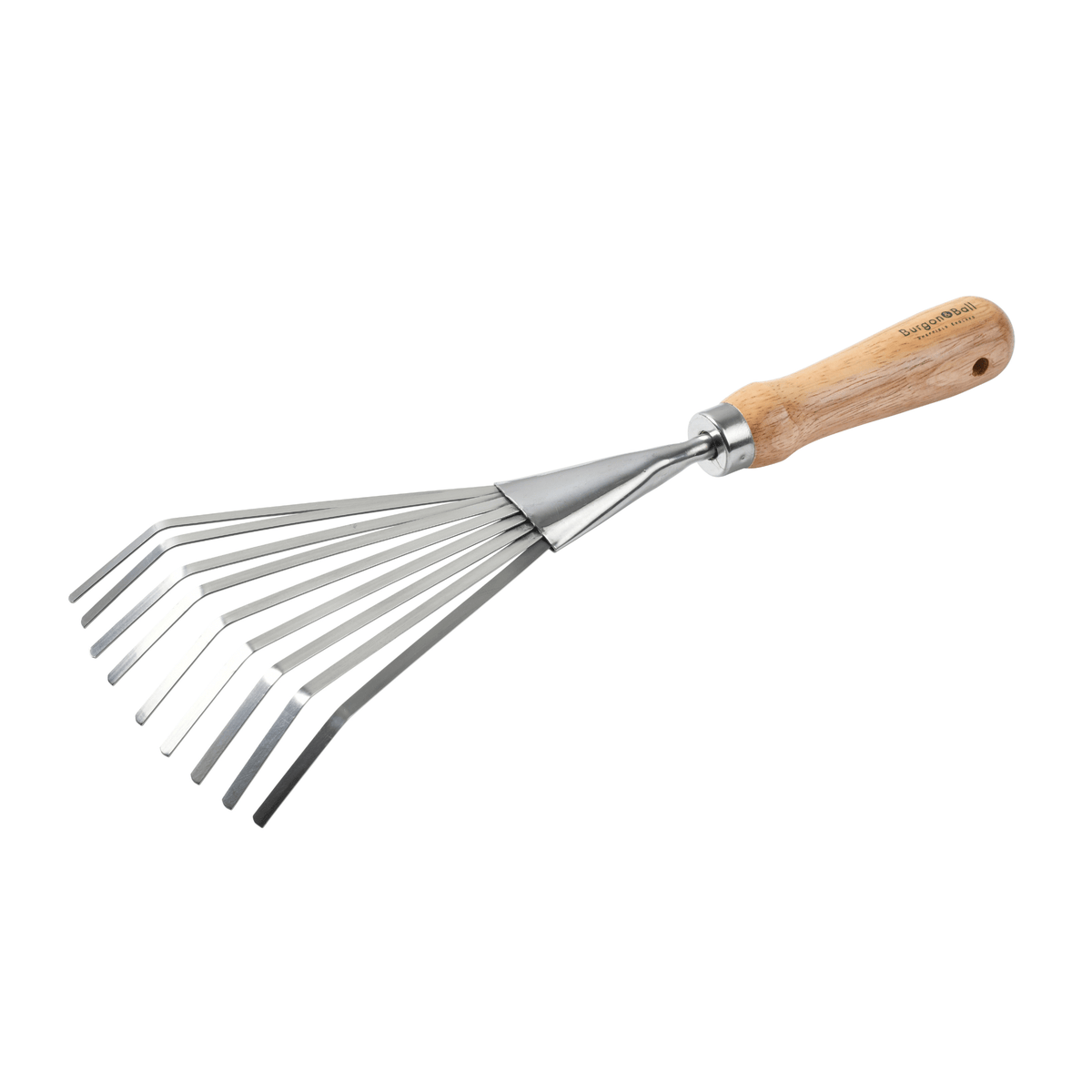 AllotMate Essentials RHS Endorsed Stainless Steel Shrub Rake by Burgon & Ball
