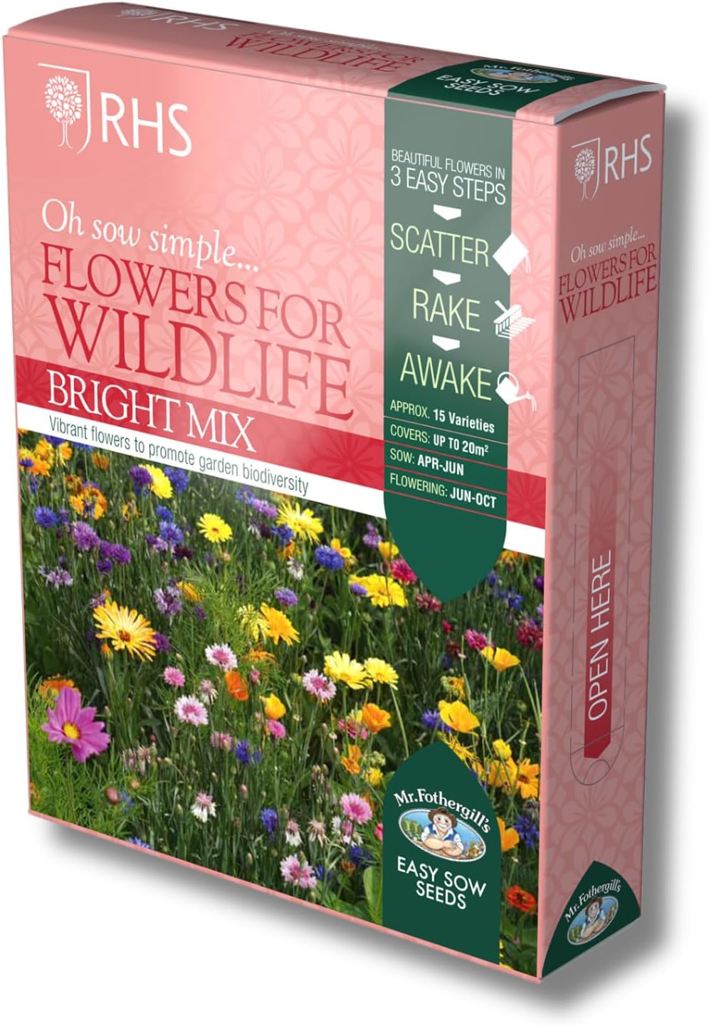 AllotMate Essentials RHS Flowers for Wildlife Bright Mix Seeds 20g Box