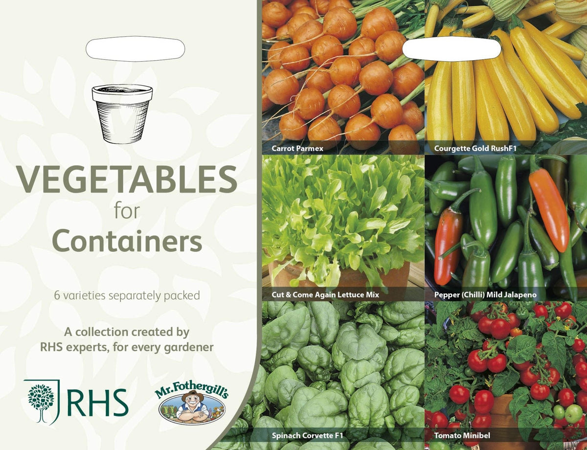 AllotMate Essentials RHS Vegetables for Containers Collection – 6 Varieties