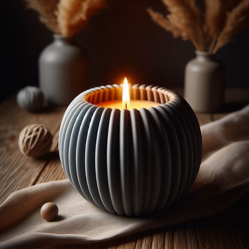 Filamora Studios Round Ribbed LED Tealight Holder