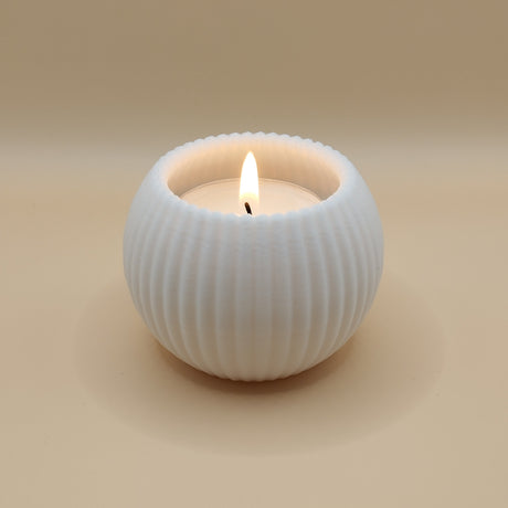Filamora Studios Round Ribbed LED Tealight Holder
