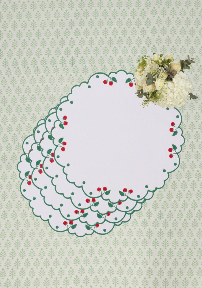 Casa by Josephine Jenno Ripe Cherry Round Placemats - Set of 4