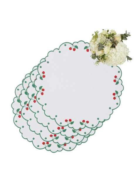 Casa by Josephine Jenno Ripe Cherry Round Placemats - Set of 4