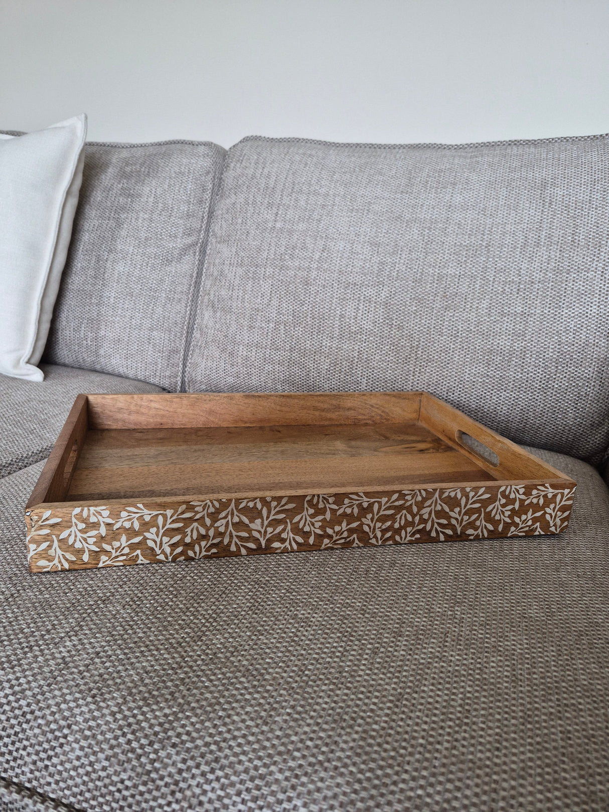 Blush & Bale Floral Wood Serving Tray - 30cm x 20cm