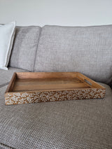 Blush & Bale Floral Wood Serving Tray - 30cm x 20cm