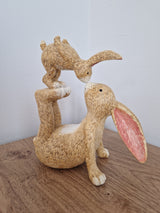 Blush & Bale Kissing Bunnies - 18cm x 17.5cm x 8.5cm