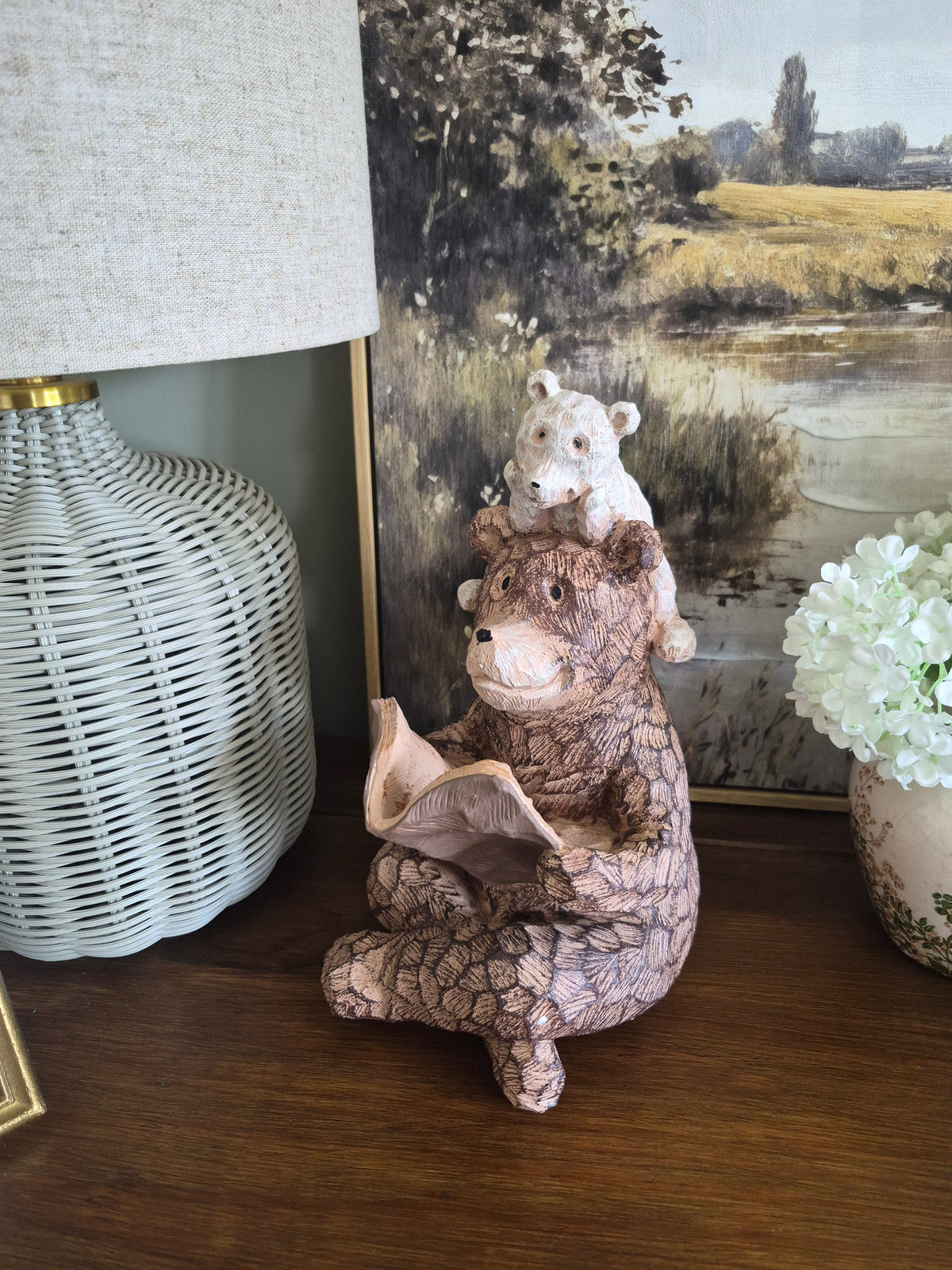 Blush & Bale Story Time Bear Ornament Décor