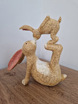 Blush & Bale Kissing Bunnies - 18cm x 17.5cm x 8.5cm