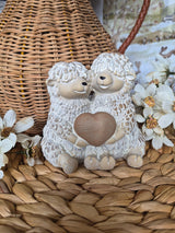 Blush & Bale Sheep Couple with Heart - 11.5 x 11 x 9 cm