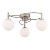 Pagazzi Rosa 3-Light Antique Brass Semi-Flush Ceiling Light
