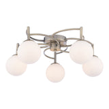 Pagazzi Rosa 5-Light Antique Brass Semi-Flush Ceiling Light