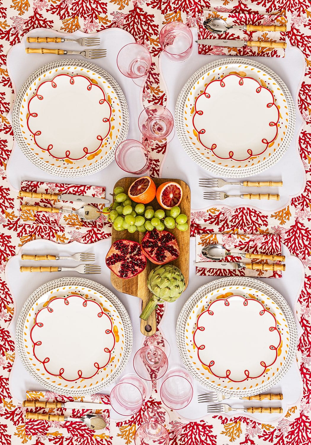 Casa by Josephine Jenno Rose Coral Table Napkin - Set of 4