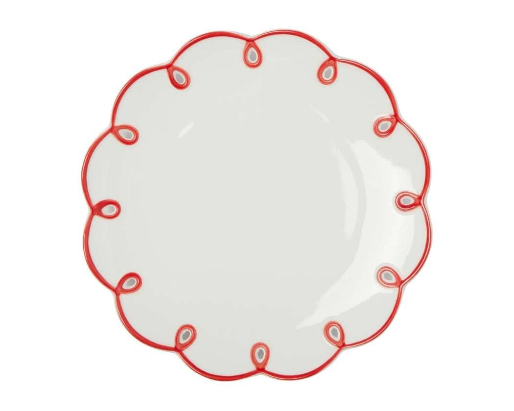Casa by Josephine Jenno Rosy Red Scalloped Side Plates - Set of 4