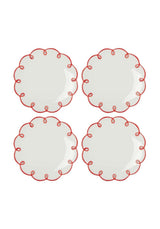 Casa by Josephine Jenno Rosy Red Scalloped Side Plates - Set of 4