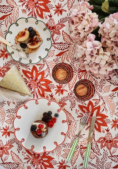 Casa by Josephine Jenno Rosy Red Scalloped Side Plates - Set of 4