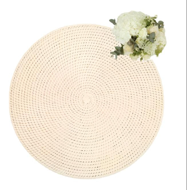 Casa by Josephine Jenno Round Rattan Placemat Sand Colour - Set of 4