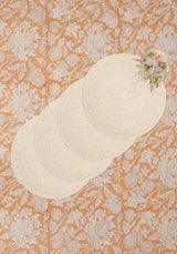 Casa by Josephine Jenno Round Rattan Placemat Sand Colour - Set of 4