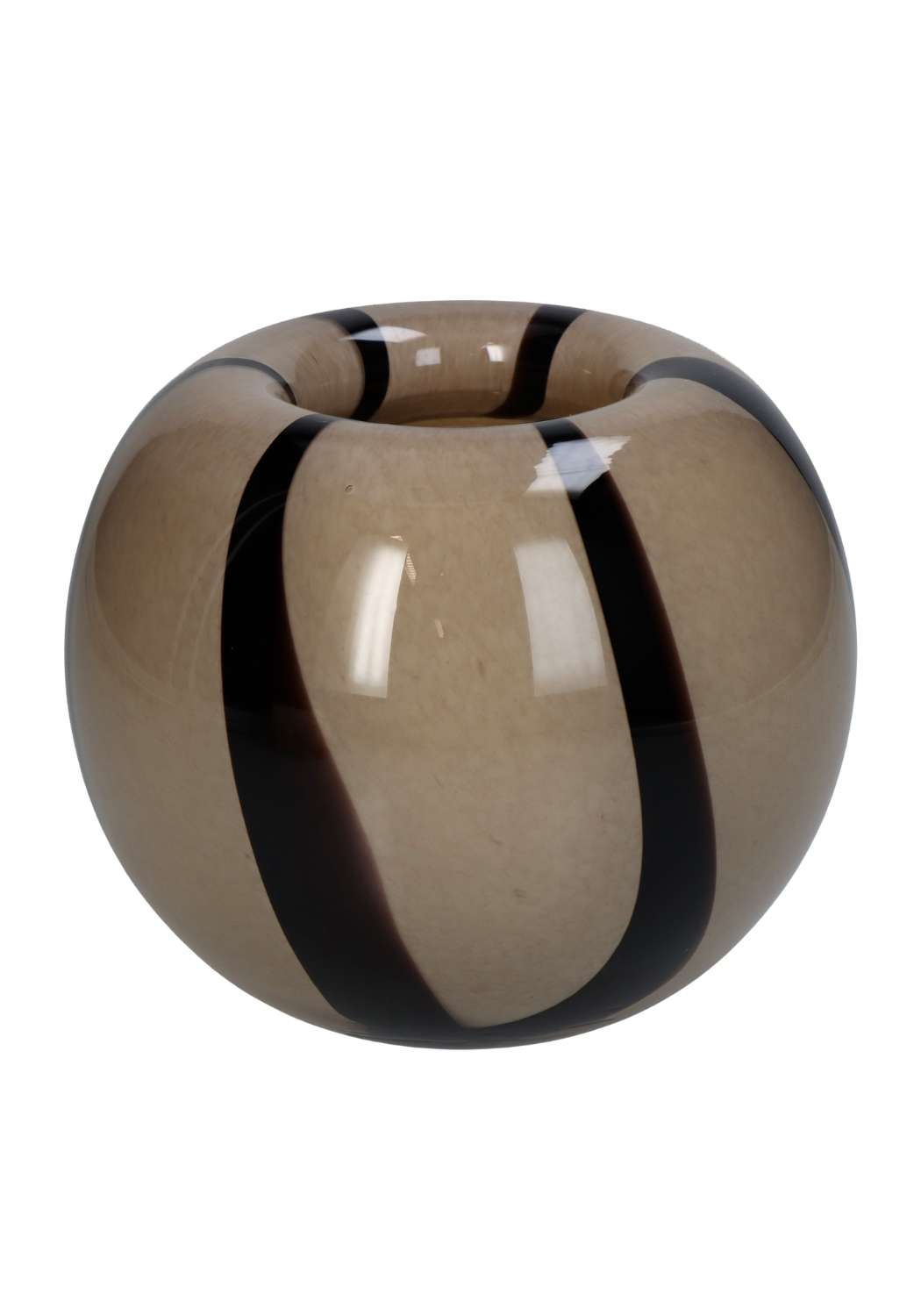Casa by Josephine Jenno Rounded Striped Two-Toned Brown Vase