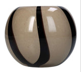 Casa by Josephine Jenno Rounded Striped Two-Toned Brown Vase