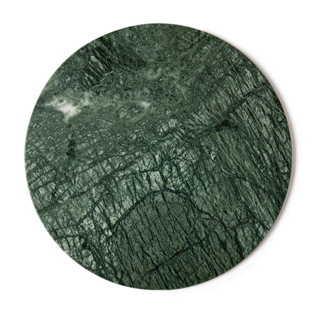 Rinkit Round Green Marble Placemats & Coasters Set 12pc - 30cm