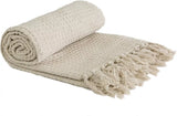 Blush & Bale Honeycomb Ivory Cotton Throw - 100% Cotton