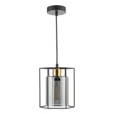 Pagazzi Sabrina 1 Light Black & Smoked Glass Pendant Ceiling Light