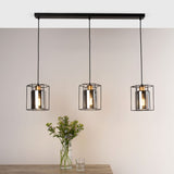 Pagazzi Sabrina 3 Light Black & Smoked Glass Ceiling Pendant Bar