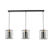 Pagazzi Sabrina 3 Light Black & Smoked Glass Ceiling Pendant Bar