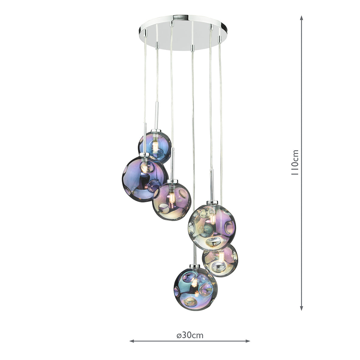 Pagazzi Salga Iridescent Glass Ceiling Pendant
