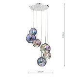 Pagazzi Salga Iridescent Glass Ceiling Pendant
