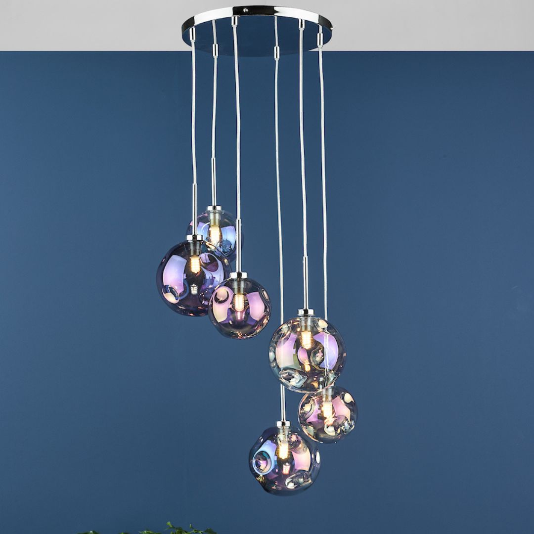 Pagazzi Salga Iridescent Glass Ceiling Pendant