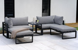 MINT Outdoor Santorini Grey 4 Seater Modular Aluminium Lounge Set