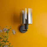 Pagazzi Marcel Matte Black Smoked Glass Wall Light